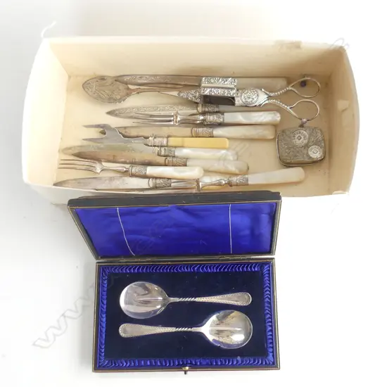 ASST. SILVER PLATE / MoP CUTLERY / GRAPE SCISSORS ETC