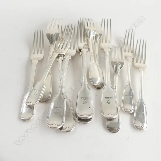 13 VICTORIAN FORKS; 7 STG, 6 EP 470 GRAMS