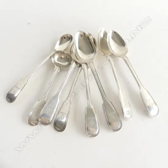 6 VICTORIAN STG TEASPOONS + 2 MUSTARD SPOONS 257 GRAMS...