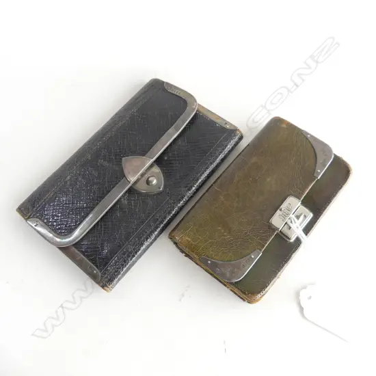 2 LEATHER & STG WALLETS; LONDON 1904 & 1875