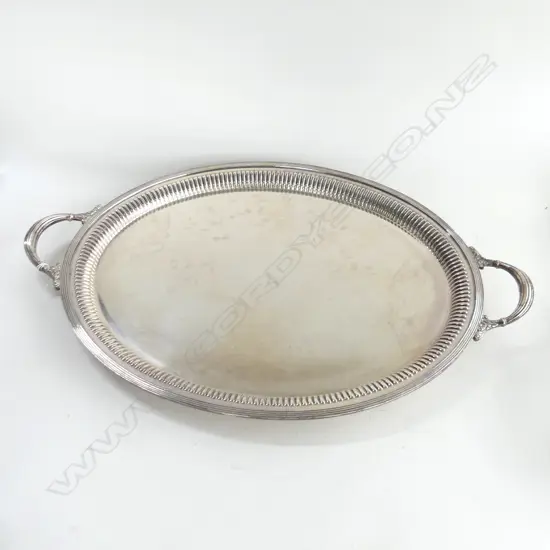 LARGE HEAVY SILVER PLATE OVER COPPER TRAY