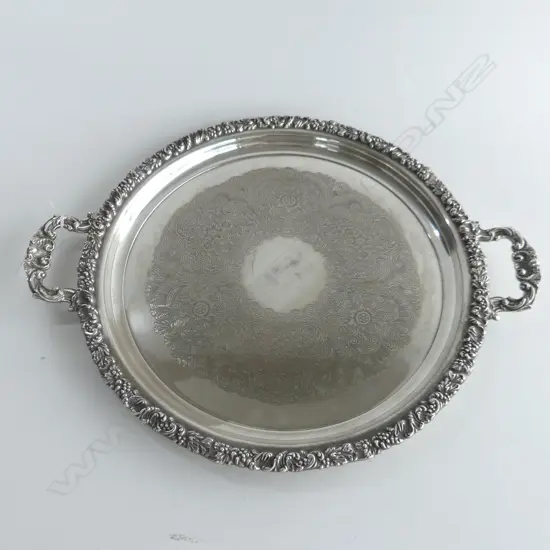 LARGE SILVER PLATE TRAY 415mm dia