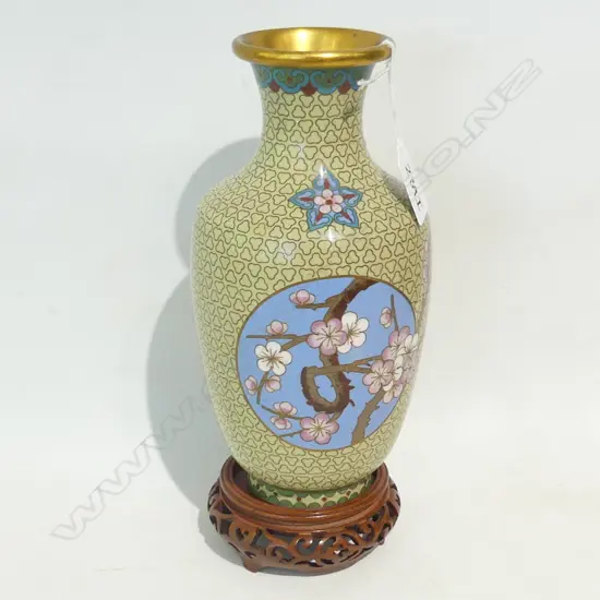 CLOISONNE CHERRY BLOSSOM VASE H. 210MM