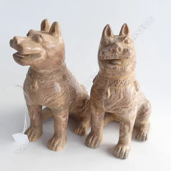 PR MARBLED CERAMIC FU / TEMPLE DOGS H.205mm