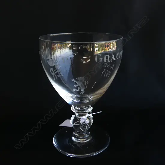ROYAL BRIELY QEII 1953 CORONATION GLASS ENGRAVED