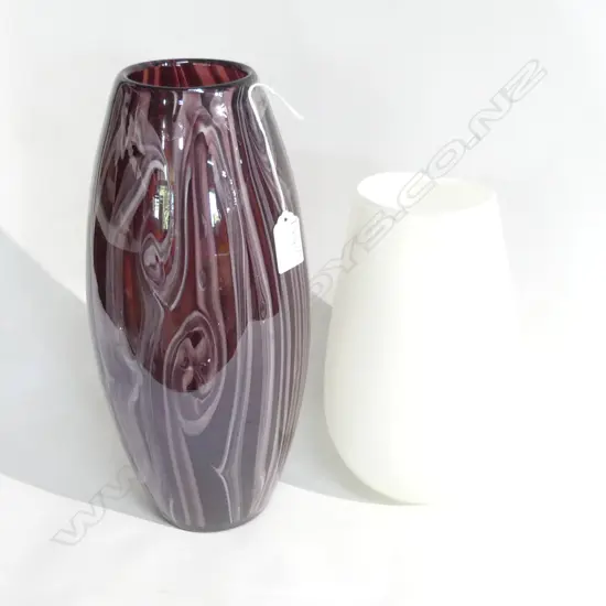 2 ART GLASS VASES H.315mm