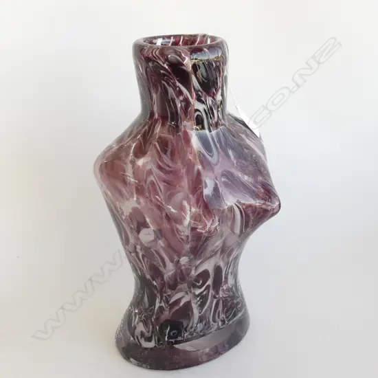 LG ART GLASS LADIES BUST VASE H. 320MM