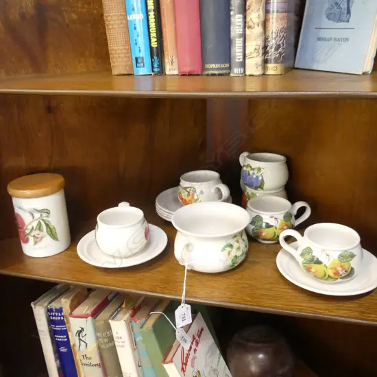 14 PCES PORTMEIRION; 6 C/S, SOUP DISH, LIDDED CONTAINER