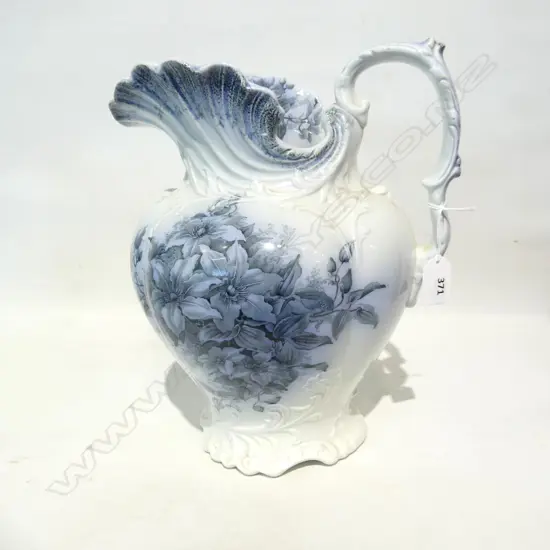EDWARDIAN WATER JUG FLOW BLUE PAT
