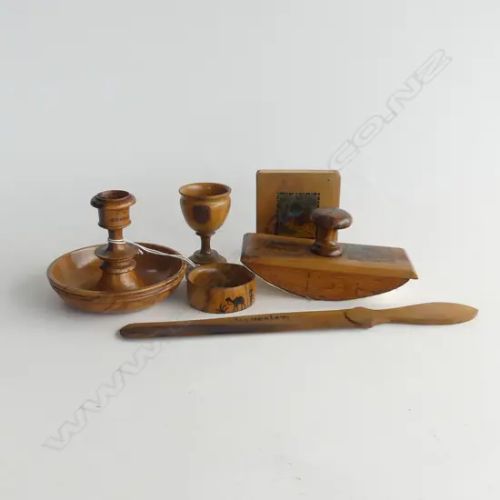 SMALL BOX OF 6PCS OLIVE WOOD HOLY LAND SOVS