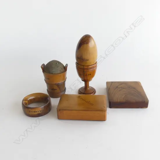 SMALL BOX OF 6PCS OLIVE WOOD HOLY LAND SOVS