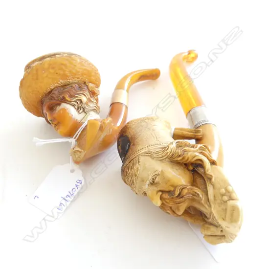 2 UNCASED MEERCHAUM PIPES LADY & GENT 120& 200MM