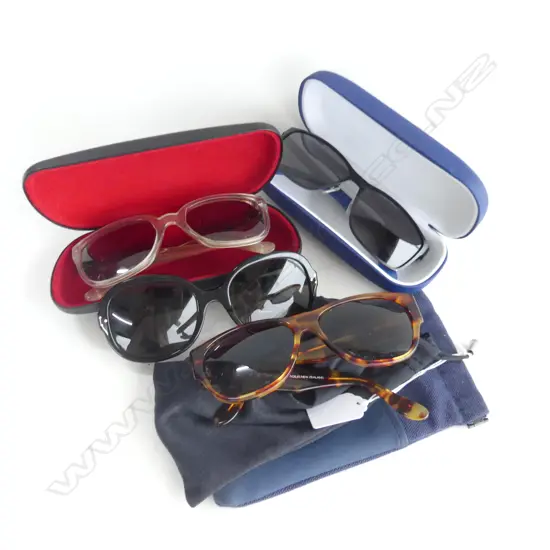 4 PRS DESIGNER SUNGLASSES; CELINE PARIS, MARC JACOBS AF, HILFIGER & NZ MADE TORTOISESHELL