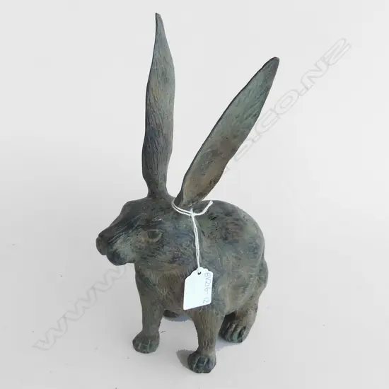 BRONZE HARE, EARS UP  H 285MM