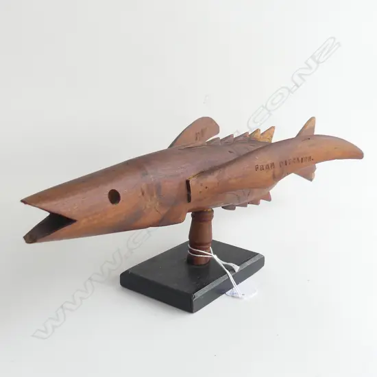 PITCAIRN ISLAND CARVED WOODEN FLYING FISH L.425mm