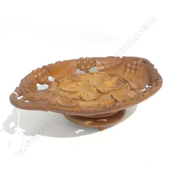 CARVED MUSICAL FRUIT BOWL – W.350mm.