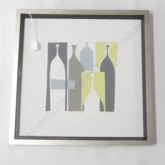 DENISE DUPLOCK 'SILHOUETTE CHARTREUSE' SIGNED PRINT 550x550mm overall