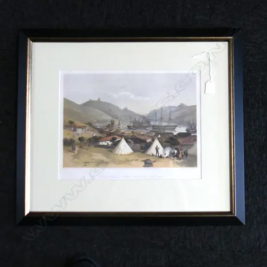 WILLIAM SIMPSON (RI) 'BALAKLAVA LOOKING TOWARDS THE SEA. SEBASTOPOL' 19thC h/coloured litho 