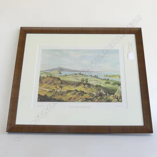 C.D.BARRAUD LITHO 'AUCKLAND HARBOUR' ANON FINE PRINTS 1971 Ltd.Ed. 300x400mm