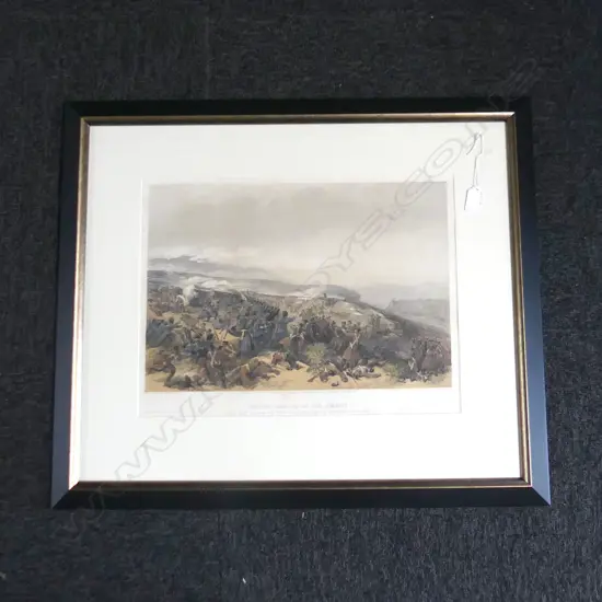 WILLIAM SIMPSON (RI) 'SECOND CHARGE OF THE GUARDS BATTLE OF INKERMN' 19thC h/coloured litho