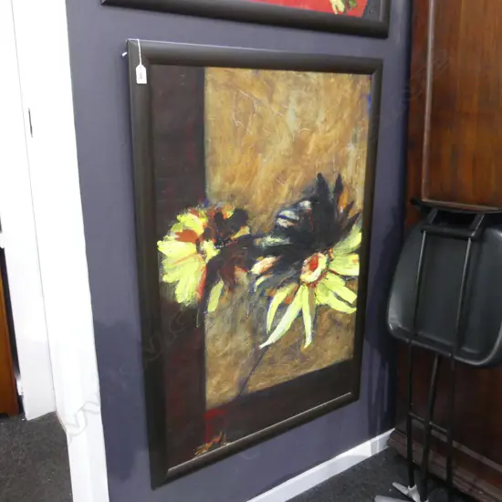 NGAIRE CUCKLE LGE ABSTRACT FLORAL OIL 1000x650mm