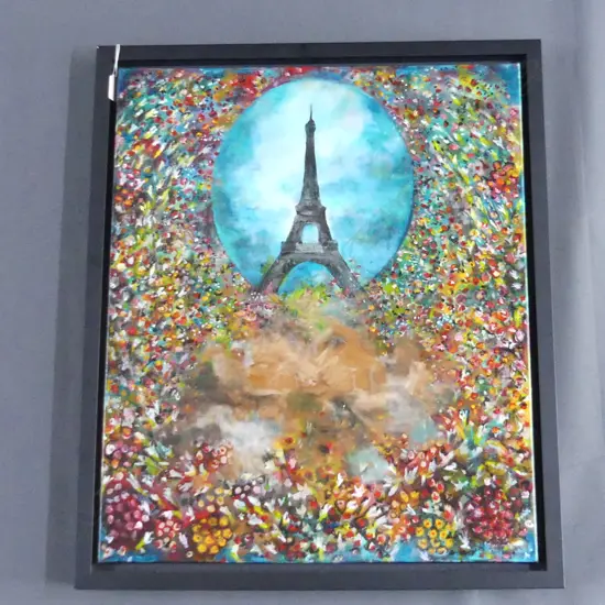 TRACY ELLERTON UNTITLED OIL (EIFFEL TOWER) 605 x 505mm