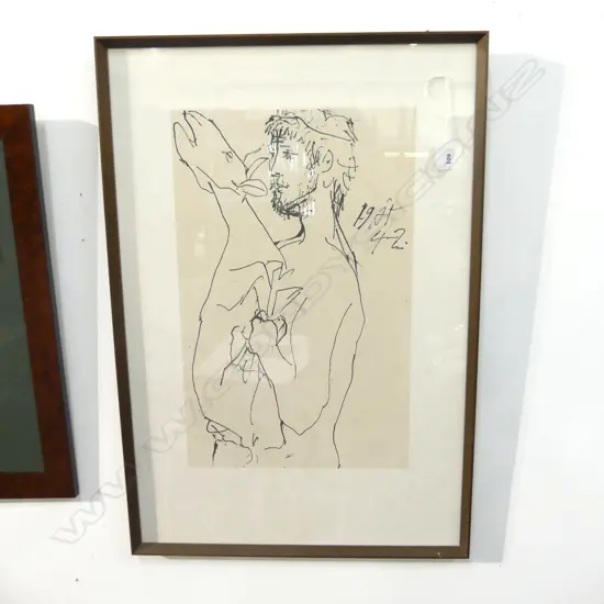 PICASSO FRAMED PRINT 'ÉTUDE POUR L'HOMME AU MOUTON', 1942  300 X 480MM 