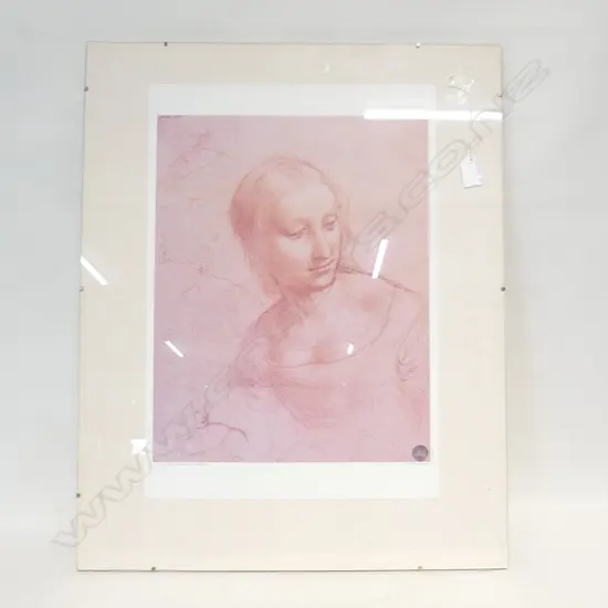 DE VINCI FRAMED PRINT 'YOUNG WOMAN' 350 X 450MM