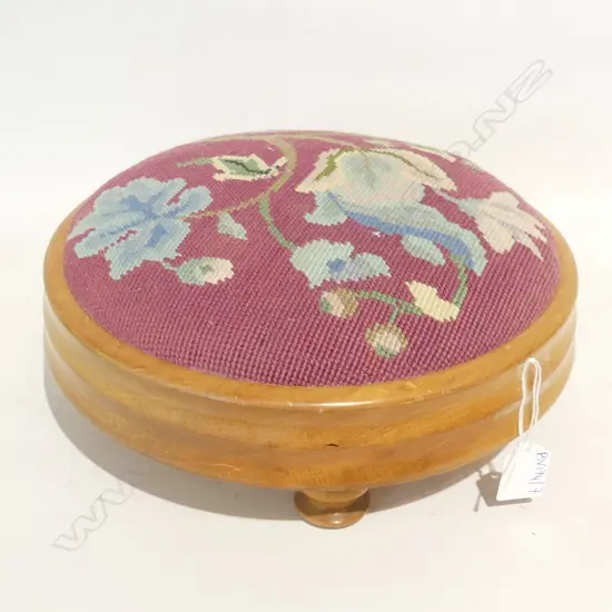 KAURI NEEDLEWORK FOOTSTOOL 290mm dia