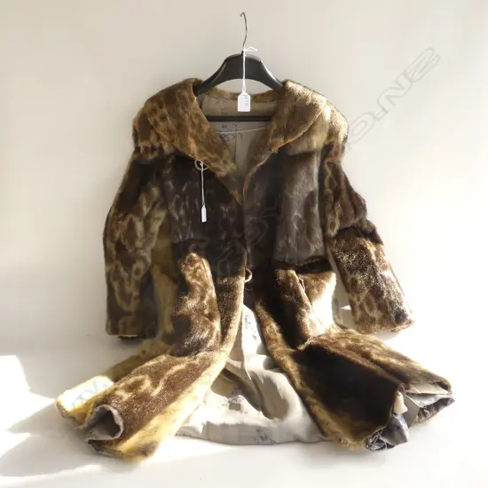 FULL LENGTH SEAL FUR COAT WITH SOME WEAR 
