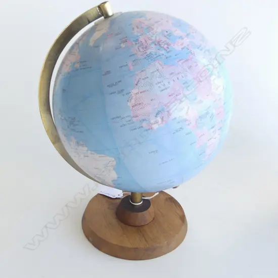 GLOBE w. WOODEN BASE H.280mm