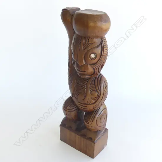 CARVED WOODEN MAORI TEKO TEKO H. 390MM