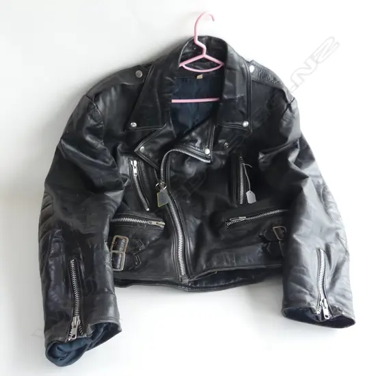 BLACK LEATHER BIKER JACKET 