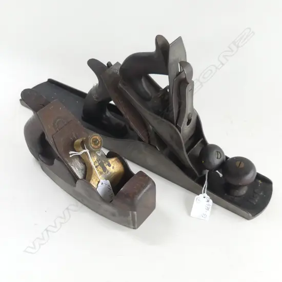 2 STANLEY PANEL PLANES Lge ALL METAL PLANE No 6 WITH ROSEWOOD TOTE & KNOB PLUS SMALL 9" PLANE ROSEWOOD KNOB 