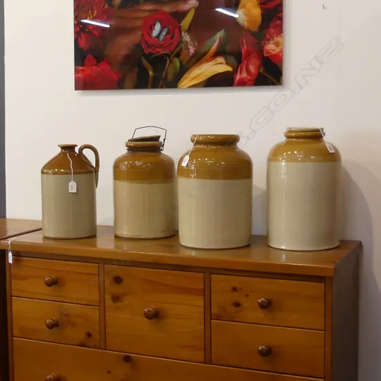 4 OLD STONE CROCKS H.360mm