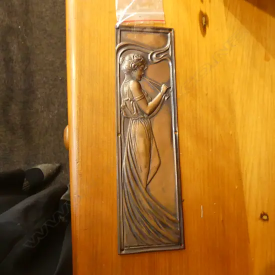 ART NOUVEAU COPPER DOOR PLATE 275x80mm
