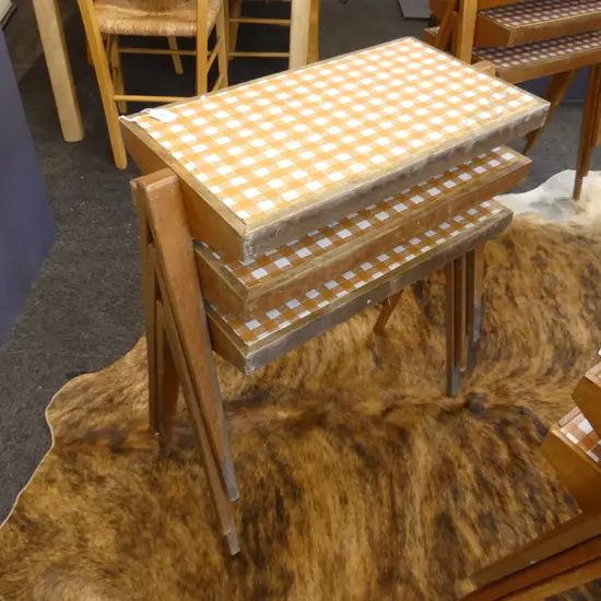 3 MID CENTURY NESTING TABLES 615x290x550mm