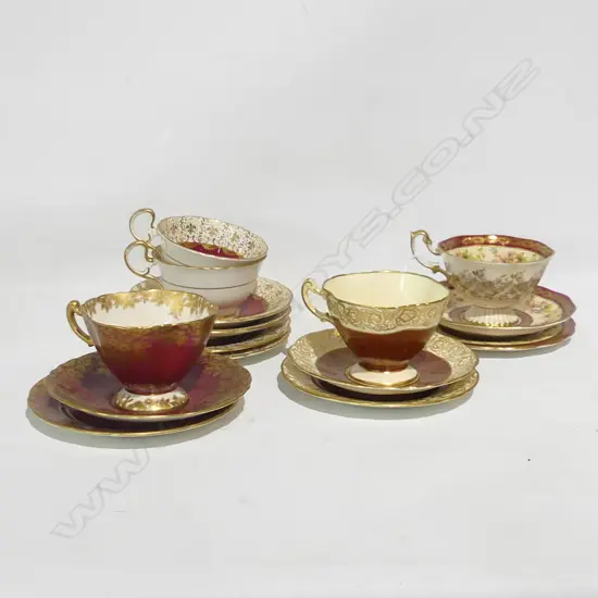 5 RED TRIOS; ROYAL ALBERT, 2x HAMMERSLEY, 2x AYNSLEY