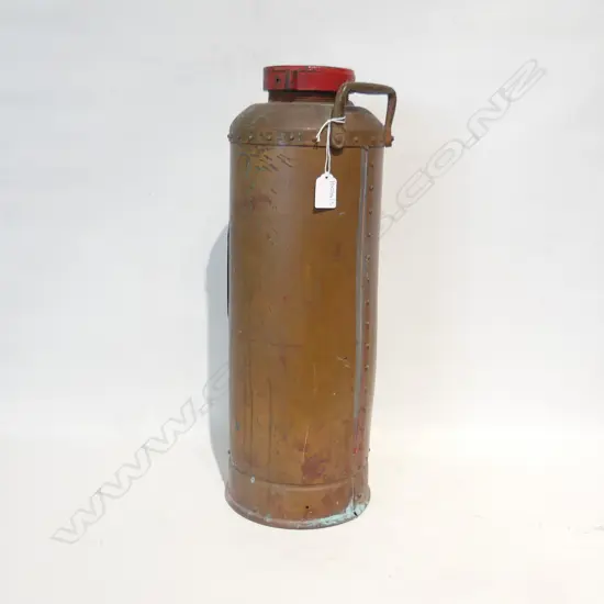OLD COPPER FIRE EXTINGUISHER H.520mm