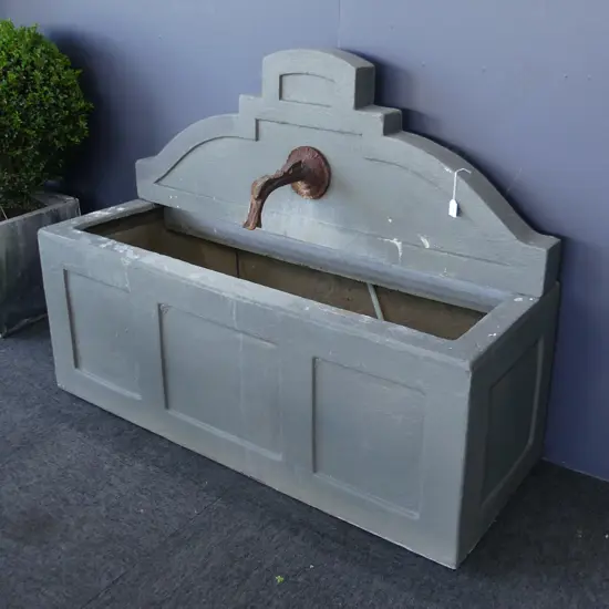 GREY PAINTED FIBREGLASS FOUNTAIN