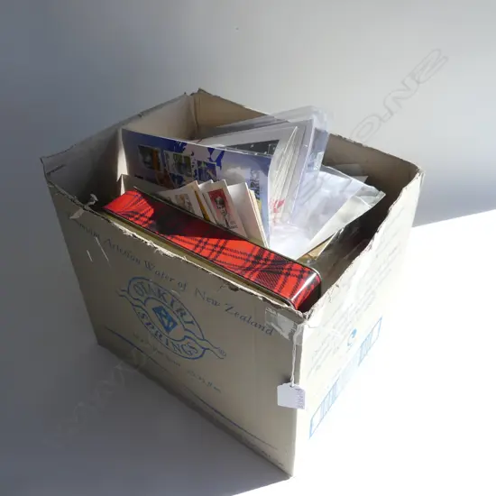 BOX LOT ASST. STAMPS ETC