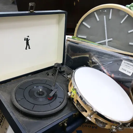 BOX LOT RECORDS, PLAYER TAMBORINE CLOCK 