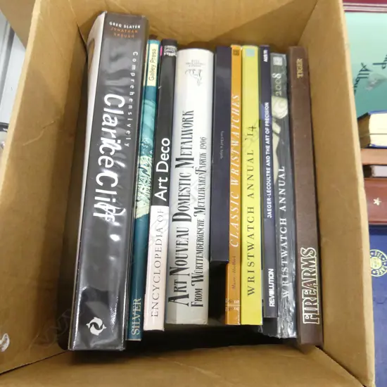 BOX LOT ASST. BOOKS; ANTIQUES / WATCHES ETC