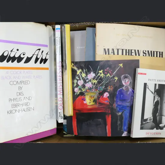 BOX LOT BOOKS; ART, HOCKNEY, PATTI SMITH ETC