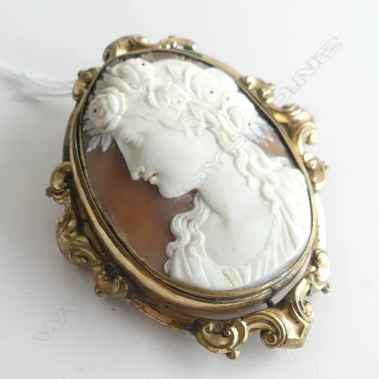LG CAMEO SET MOURNING BROOCH / PENDANT
