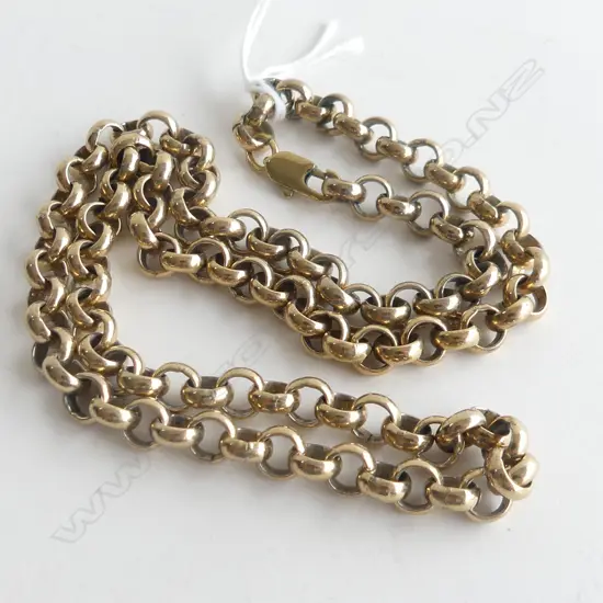 HEAVY GOLD PLATED BELCHER CHAIN NECKLACE L 550 MM