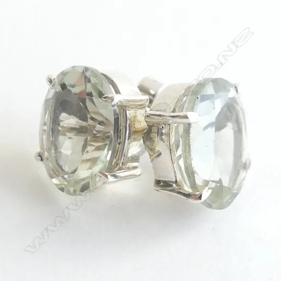 PR STG & GREEN AMETHYST STUD EARRINGS