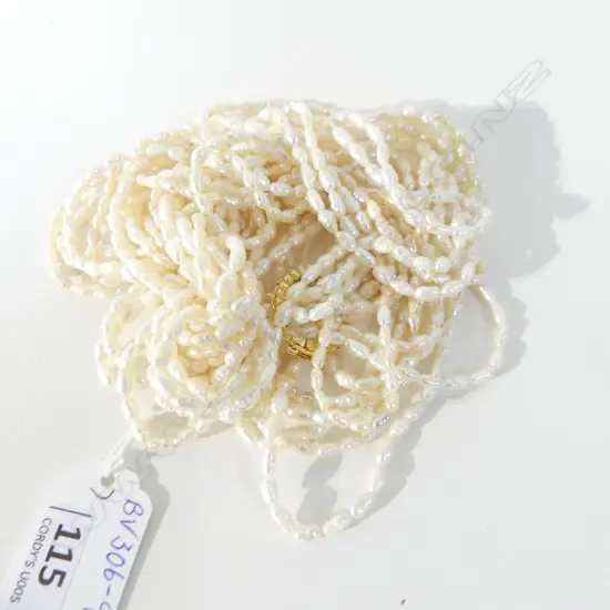 12 STRAND SEED PEARL TWISTED NECKLACE 