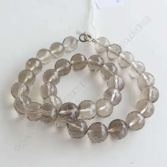 SMOKEY QUARTZ BEAD NECKLACE 