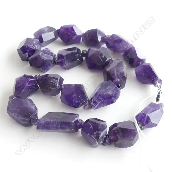 CHUNKY AMETHYST BEAD NECKLACE 